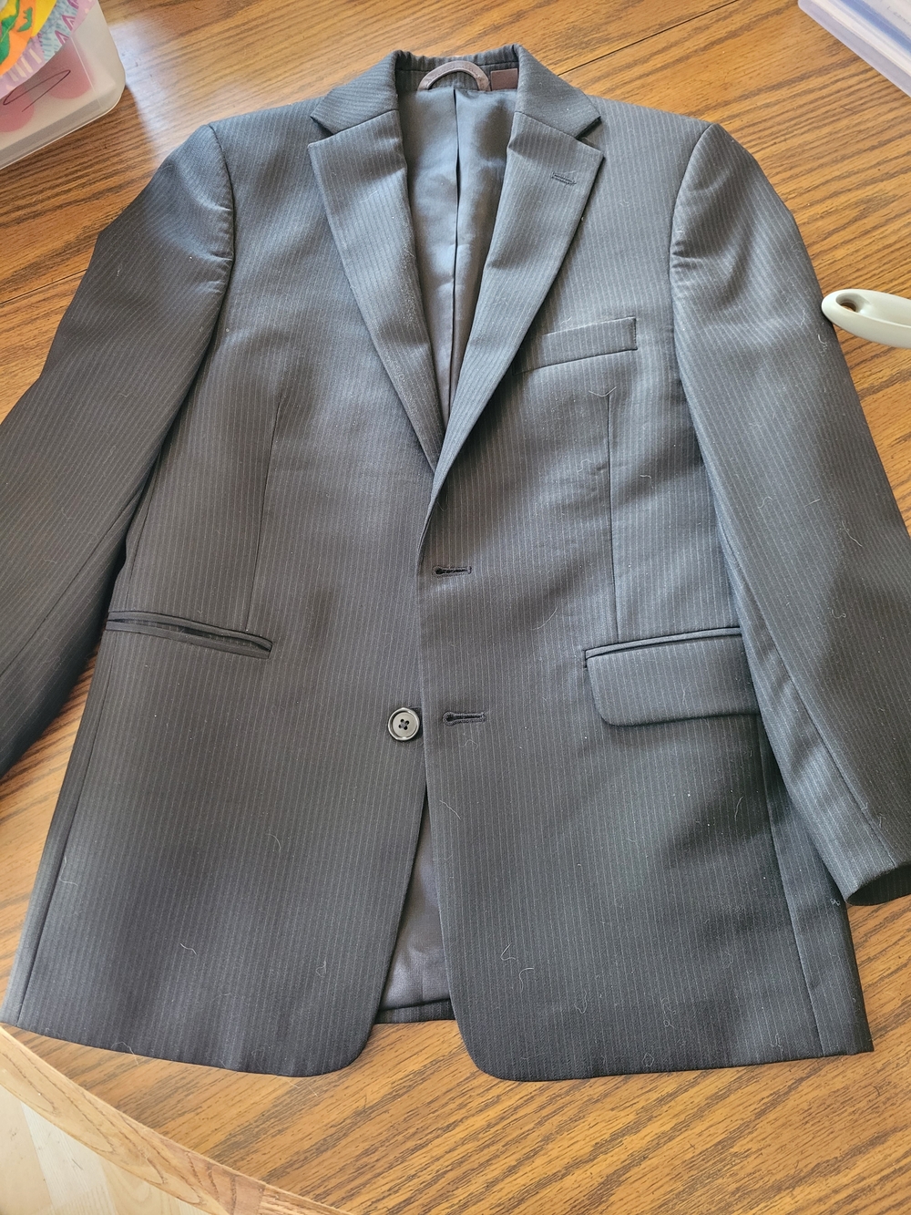 Michael Kors Boys Black Pinstripe Suit